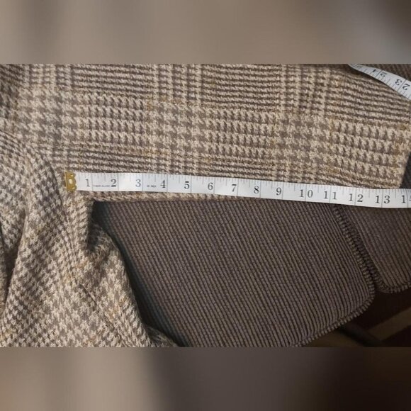 Vintage 90s Houndstooth Blazer Dark Academia Old Money Tweed Jacket Size 10 - Picture 10 of 10